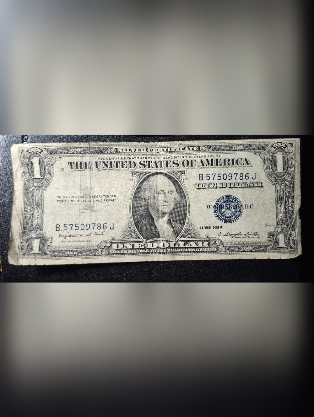 United States One Dollar Silver Certificate - White